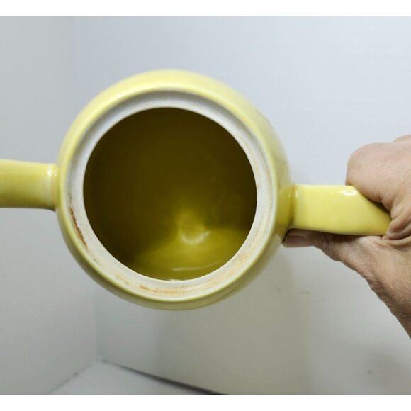 Vintage Hall 1950s Ceramic Yellow Teapot With Lid - Picture 5 of 9